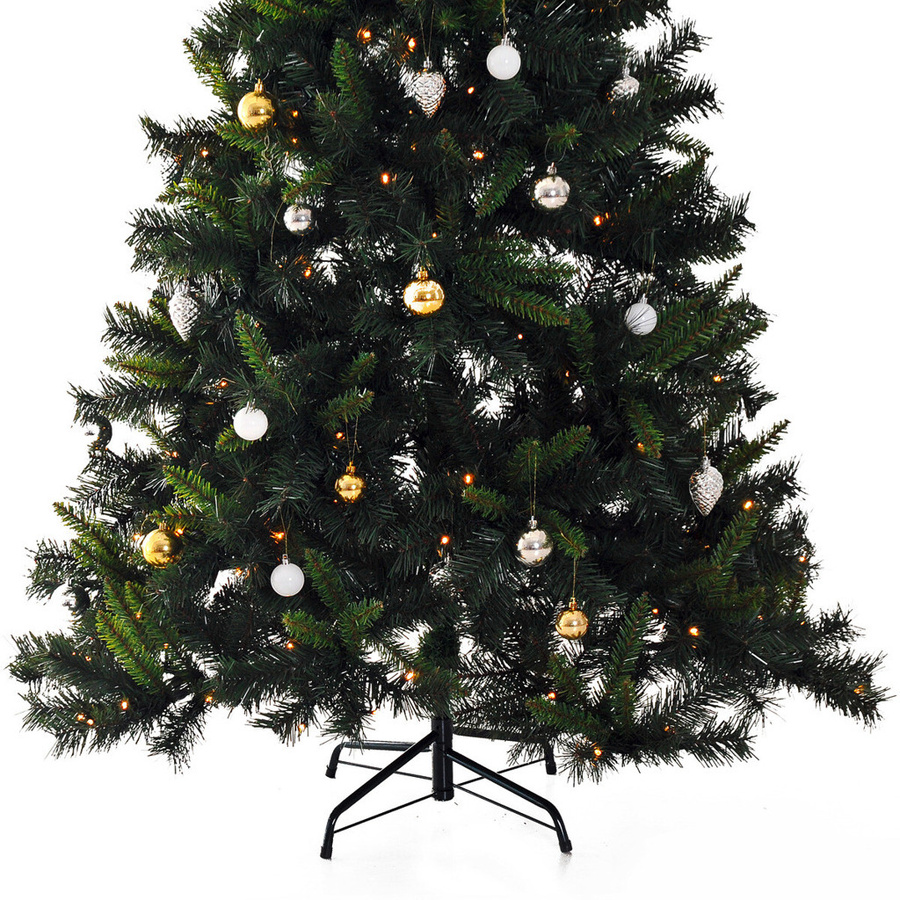 HOMCOM Weihnachtsbaum Grün aus PVC und Metall mit 200 LEDs und Deko, Höhe: 180 cm, Durchmesser: 112 cm - Bild 3
