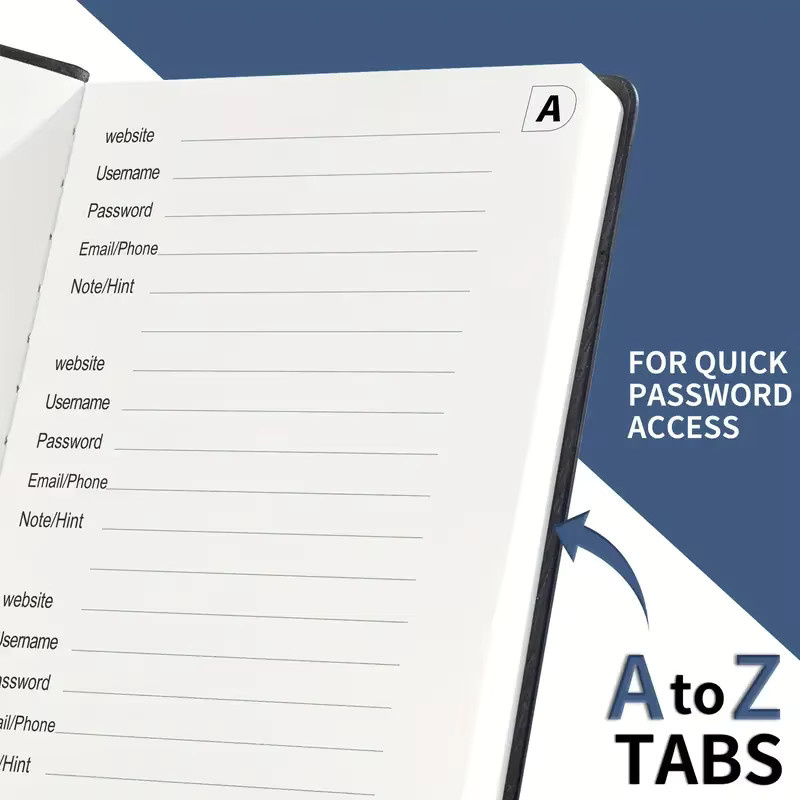 Passwort-Organizer Art Farmer in B6 mit gebundenen Alphabet-Tabs, Hardcover, Grün, liniertes Format - Bild 5