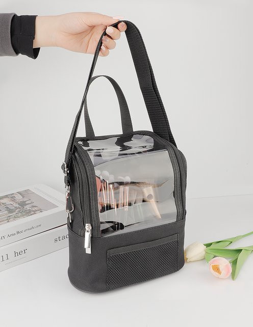 RANCAI Make-up-Organizer-Tasche, PVC, schwarz, diagonal - Bild 1
