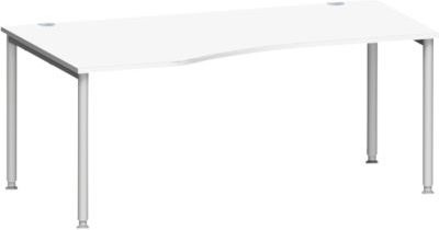 Schäfer Shop Genius Freiformschreibtisch MODENA FLEX, Ansatz links, weiß, Breite: 180 cm