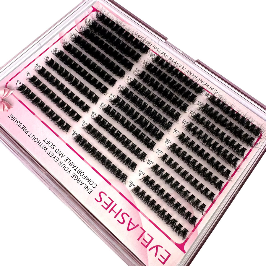 AMSDCN Cluster-Wimpernverlängerung, 30 Reihen, 8–16 mm, Wispy, Unisex - Bild 2