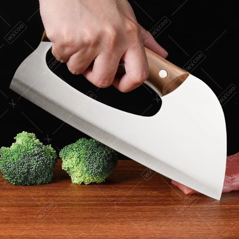 WXCOO Küchenmesser-Set aus handgeschmiedetem SK5 Edelstahl in Silber zum Schneiden von Fleisch und Obst - Bild 2