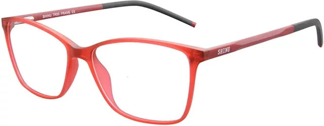 SHINU Progressive Multifokalbrille Damen, Vollrand, rot, Kunststoff - Bild 1