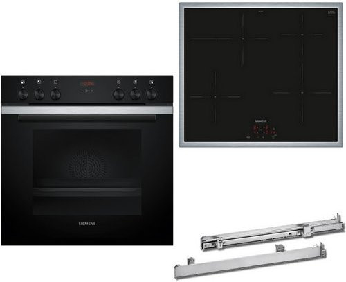 Siemens EQ212IS21B Herdset mit Induktionskochfeld in Schwarz, Einbaugerät mit Backofen und Glaskeramikfeld - Bild 1