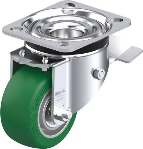 Blickle Lenkrolle LK-ALST 82K-ST mit Feststeller, Rad-Durchmesser: 80 mm, Tragfähigkeit: 230 kg, Farbe: Silber/Grün/Mehrfarbig - Bild 1