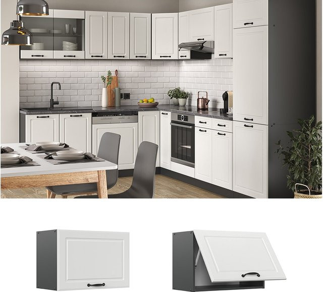 Vicco Hängeschrank R-Line Küchenschrank im Landhausstil, Anthrazit und Weiß, B/T/H: 60 x 31 x 40 cm - Bild 1