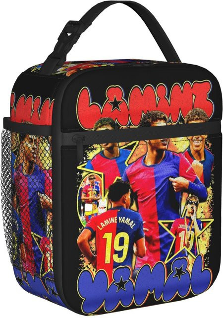 Isolierte Lunchtasche Lamine Y-Yamal Fußball von Fancy Style Studio, Mehrfarbig, Wiederverwendbare Thermotasche für Schule und Reise - Bild 1