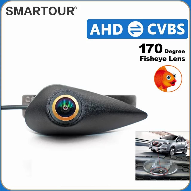 SMARTOUR Full HD 1080P CCD AHD Fahrzeug-Emblem-Frontkamera in Schwarz für Hyundai Elantra Verna Accent Tucson IX35 Santa Fe I20 I30 I40 H1 - Bild 1