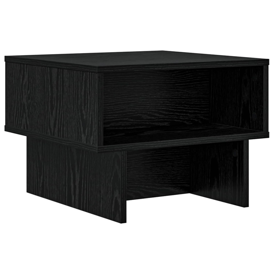 vidaXL Couchtisch in Schwarz und Eichen-Optik, moderner Couchtisch aus Holzwerkstoff, B/T/H: 46 x 46 x 35 cm - Bild 2