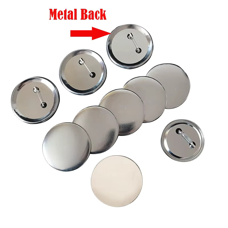 100 Sets glänzende Metall-Button-Anstecker aus Weißblech mit silberner Rückseite, Durchmesser: 32 mm, Zubehör für Pin-Buttons - Bild 2