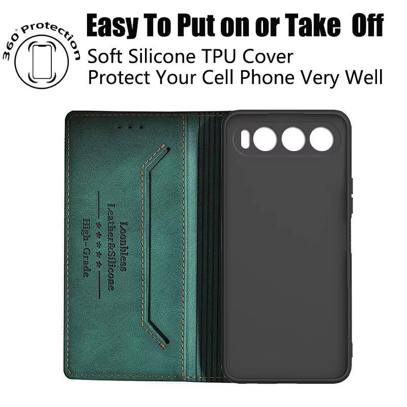 Leder Etui Wallet Flip Case für ZTE nubia Air und ZTE nubia Air Pro 5G in Braun oder Grün - Bild 3