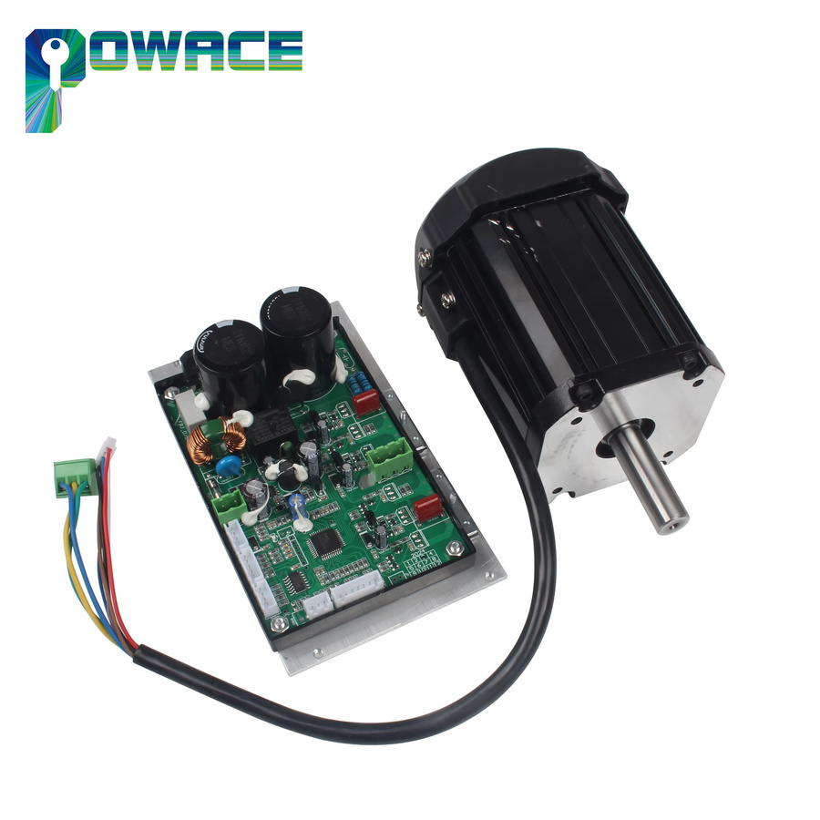 POWACE DC bürstenloser Spindelmotor mit Hauptsteuerplatine und Verkabelung für Drehmaschinen CD-210V MX-210V WM-210V, 1,1 kW, Schwarz - Bild 2