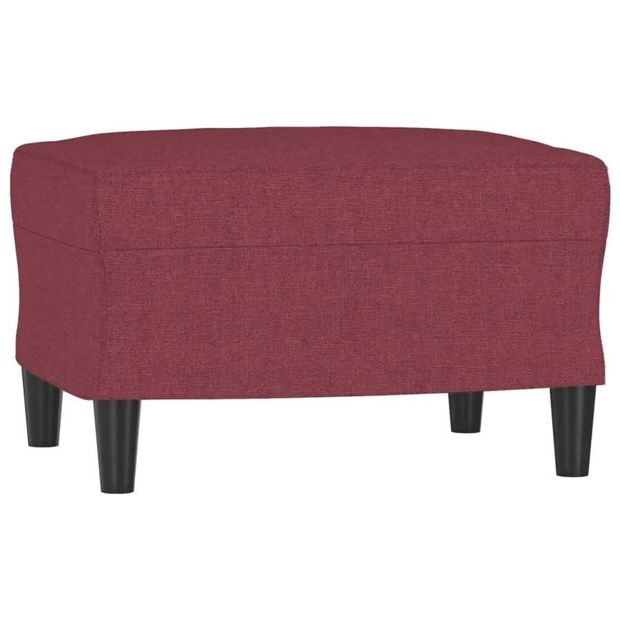 vidaXL Fußhocker Weinrot aus Stoff und Sperrholz, B/T/H: 60 x 50 x 41 cm - Bild 2