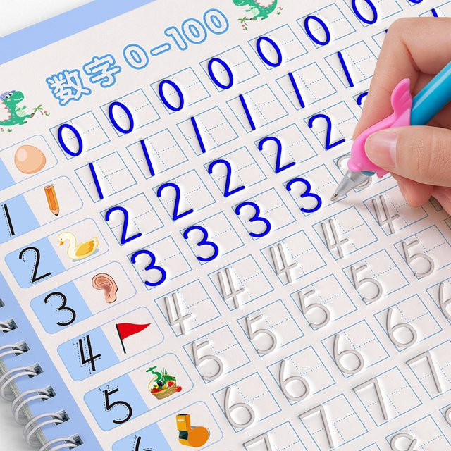 Yligoode Wiederverwendbares 3D Copybook für Kinder zum Lernen von Kalligraphie, Zahlen und Mathematik in Multicolour - Bild 1