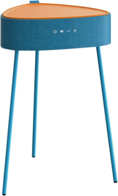 Fontastic Drahtloser Lautsprecher Mesu im Tisch Design in Blau mit Stoff und Leinen-Optik - Bild 1