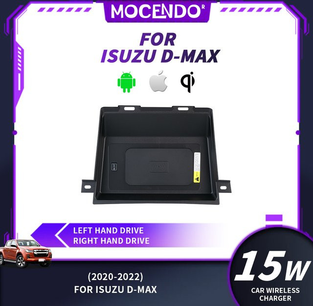 MOCENDO Kabelloses 15W Schnellladegerät für Isuzu D-Max 2020-2022, Ladeplatte in Schwarz - Bild 1