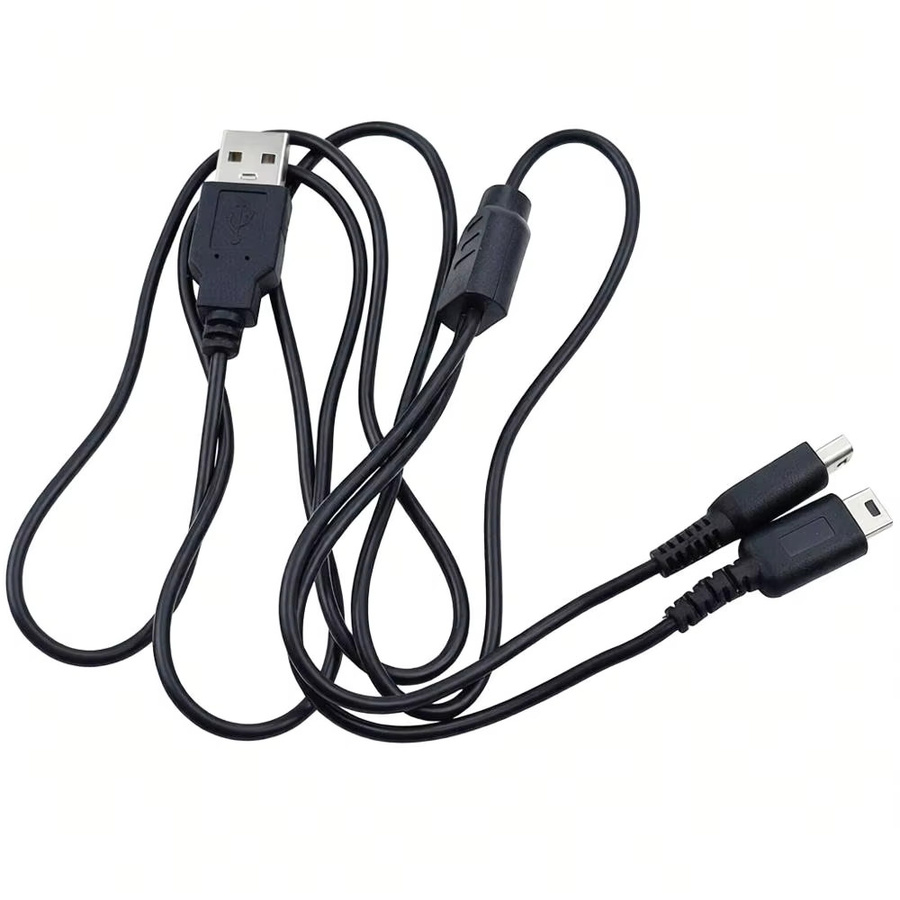 USB-Ladekabel für Nintendo NDSI 3DS 2DS 3DS XL NDSL Zubehör in Schwarz mit USB-A Anschluss - Bild 3