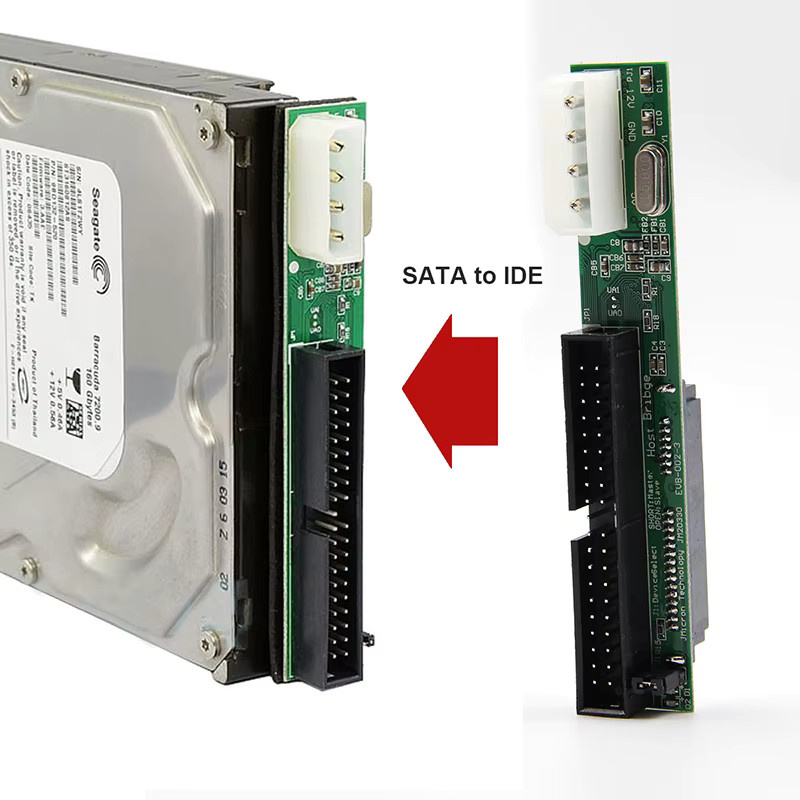 WYMECT SATA zu IDE Adapter für 2,5 und 3,5 Zoll Festplatten sowie CD/DVD-ROM/RW, 7 + 15 Pin auf 40/44 Pin Datenkonverter für ATA 100/133 HDD - Bild 3