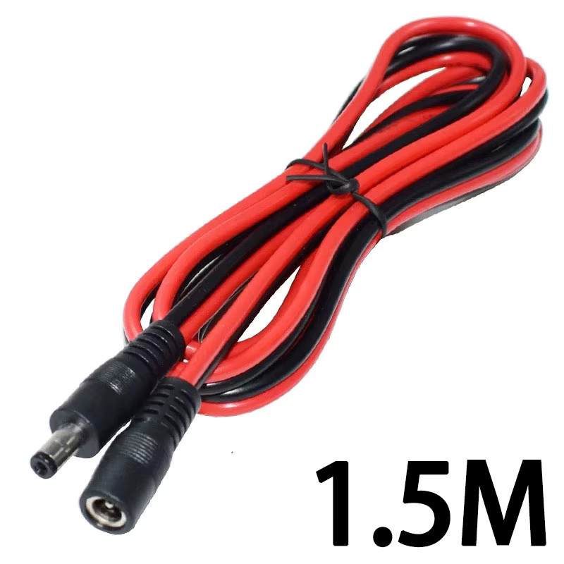 JCD Hochleistungs-DC-Stromkabel mit Stecker und Buchse, 18AWG Vollkupfer, Farbe: Rot, Länge: 1,5 m, Anschluss: DC 5,5 x 2,1 mm - Bild 3