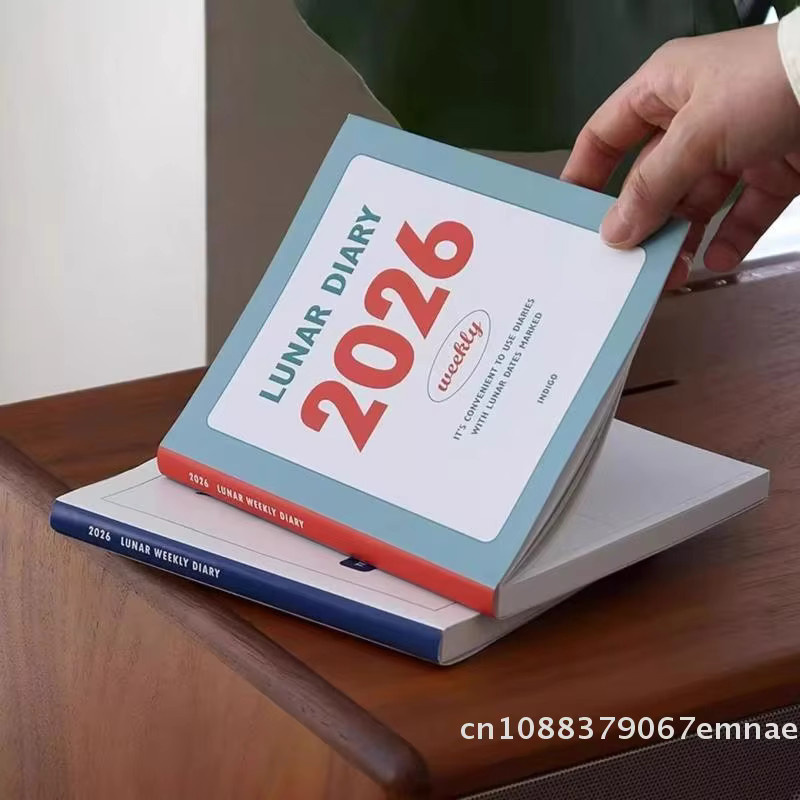 ZYAS Terminplaner 2026 Minimalistisches Tagebuch mit Kalender und Wochenplaner in Blau als Retro-Journal und Studienplaner für Studenten mit Softcover - Bild 3