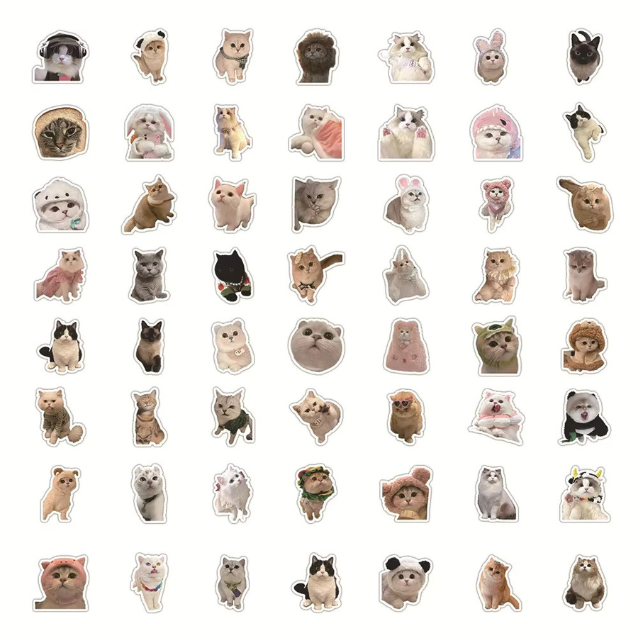 GOGOTU Kawaii Katzen Aufkleber, 60-teiliges Set, bunt - Bild 5