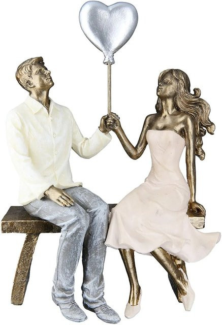 Gilde Figur Paar in Gold und Multicolour, Höhe: 24,5 cm, Breite: 16,5 cm - Bild 1
