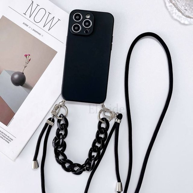 Motorola Crossbody Lanyard Hülle aus Flüssigsilikon mit Kette im Marmor Achat Design für Moto G85 G84 G54 G34 G24 G14 Edge 50 Fusion - Bild 1