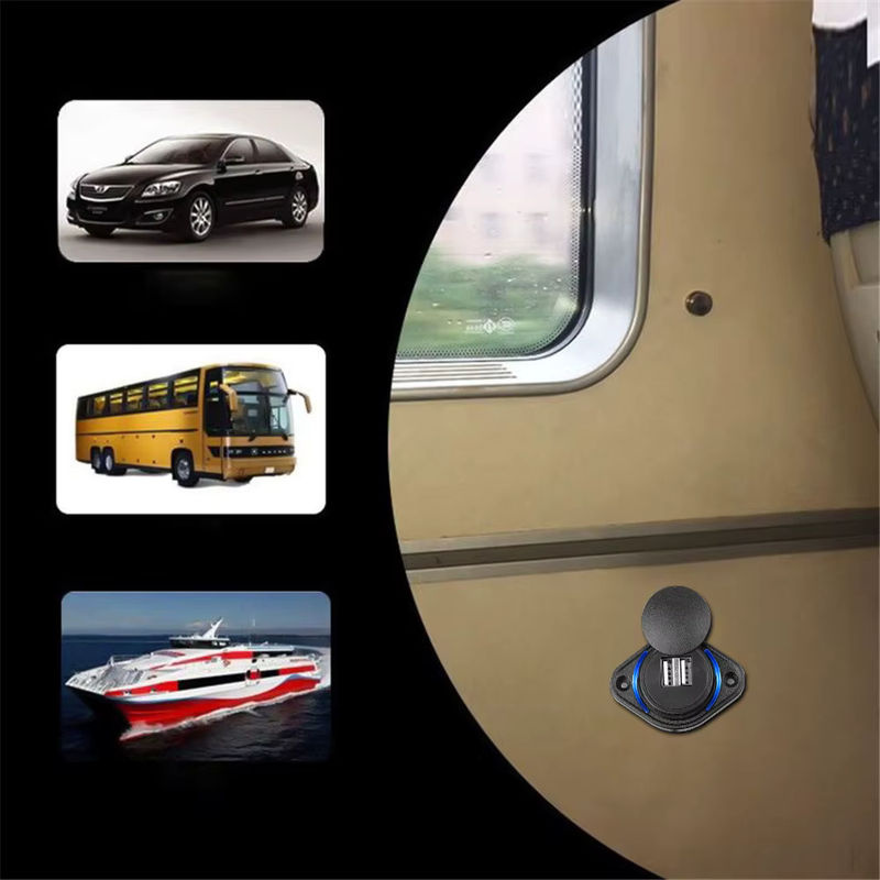 Kebidumei Dual-USB-Ladegerät in Schwarz für Auto, Motorrad und Boot mit 3,1 A und 12–24 V - Bild 4