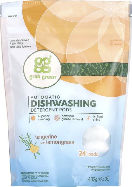 Grab Green Automatische Geschirrspülmittel-Pods Mandarine und Zitronengras, 432 g - Bild 1