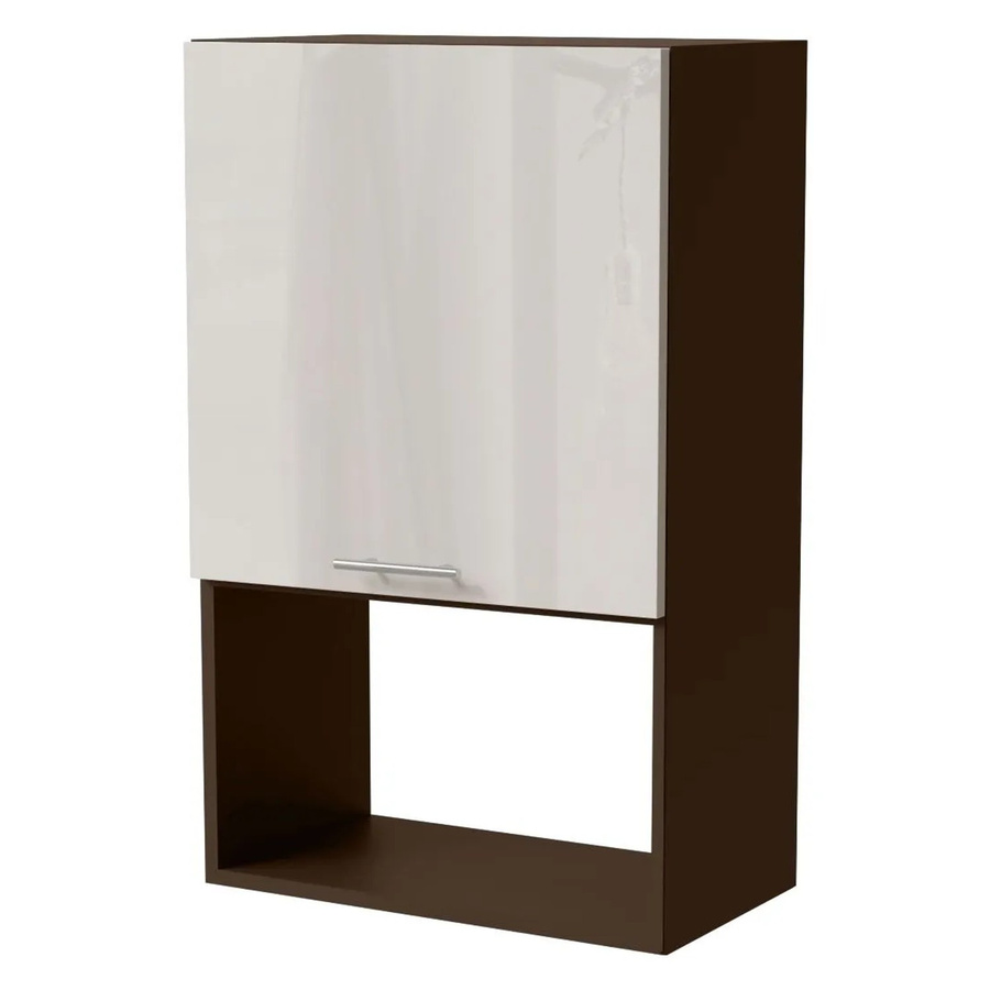 Feldmann-Wohnen Mikrowellenumbauschrank Brerra W4MK/60 in Creme Hochglanz, B/T/H: 60 x 32,5 x 96 cm - Bild 2