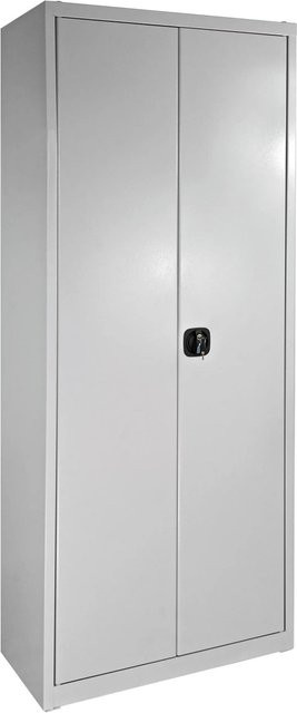 PROREGAL Flügeltürenschrank Owl aus Stahl mit Schlitzplatte und Schloss, Lichtgrau, H x B x T: 193 x 78 x 38 cm - Bild 1