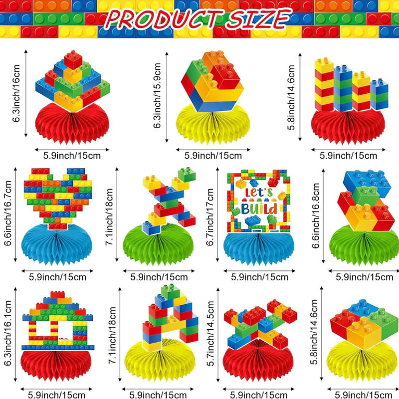 Legoing Wabenförmige Desktop-Dekoration Multicolor DIY Bauklötze für Geburtstagsparty und Baby-Shower - Bild 2