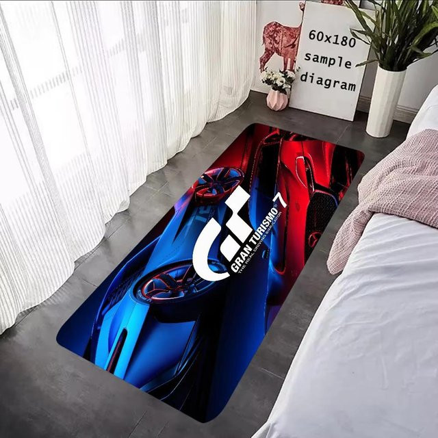 Karpetti G-Gran-Turismo Deko Teppich, abstrakte Bodenmatte für Wohnzimmer, Schlafzimmer oder Küche, rutschfest und weich, B/T: 40 x 120 cm, mehrfarbig - Bild 1