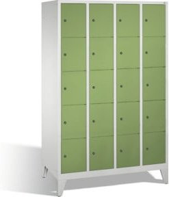 C+P Fächerschrank Classic mit 20 Fächern und Türen, Farbe Resedagrün und Lichtgrau, H 185,0 cm x B 119,0 cm x T 50,0 cm - Bild 1