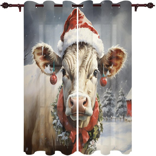 Weihnachtliche Schneeflocken-Gardine von Your Warm Home in Weiß, transparente Voile-Fenstervorhänge für Wohnzimmer, Schlafzimmer und Küche, B: 135 cm, H: 60 cm - Bild 1