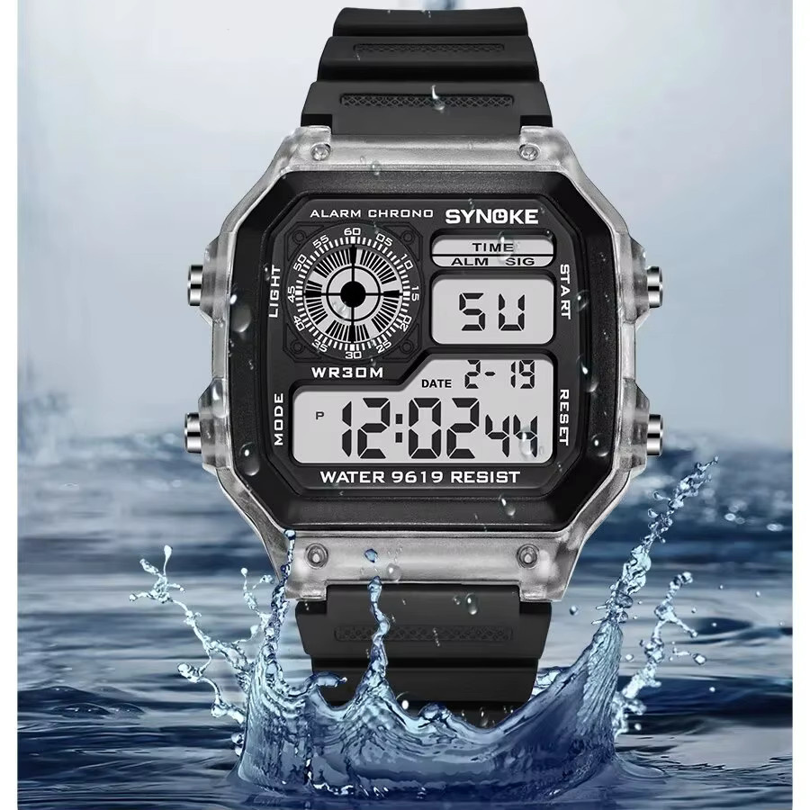 SYNOKE Digitaluhr, Grau, Silikon, Unisex - Bild 2