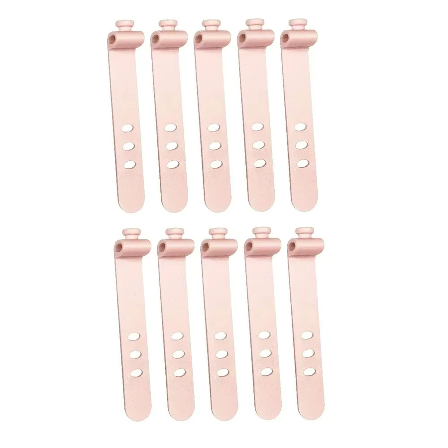 Wiederverwendbarer 3-Loch Kabel-Organizer für USB-C Kabel und Kopfhörer in Pink - Bild 2