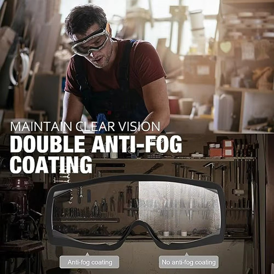 Industrie-Schutzbrille für Labor und Arbeit mit klarer Linse, über der Brille tragbar, transparent - Bild 2