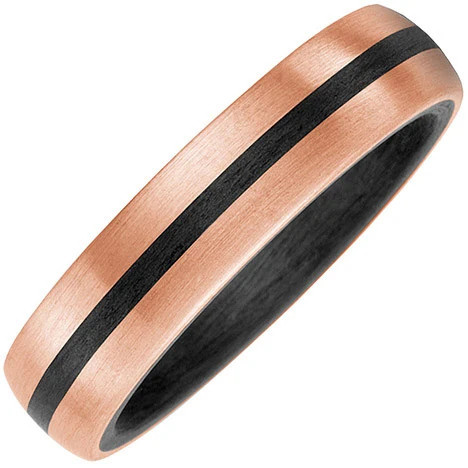 Colfem Partner Ring Carbon, 585 Roségold, matt, 60, Unisex - Bild 1