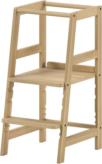 Vipack Lernturm aus massiver Buche, 3-fach höhenverstellbar, Natur lackiert, Braun - Bild 1