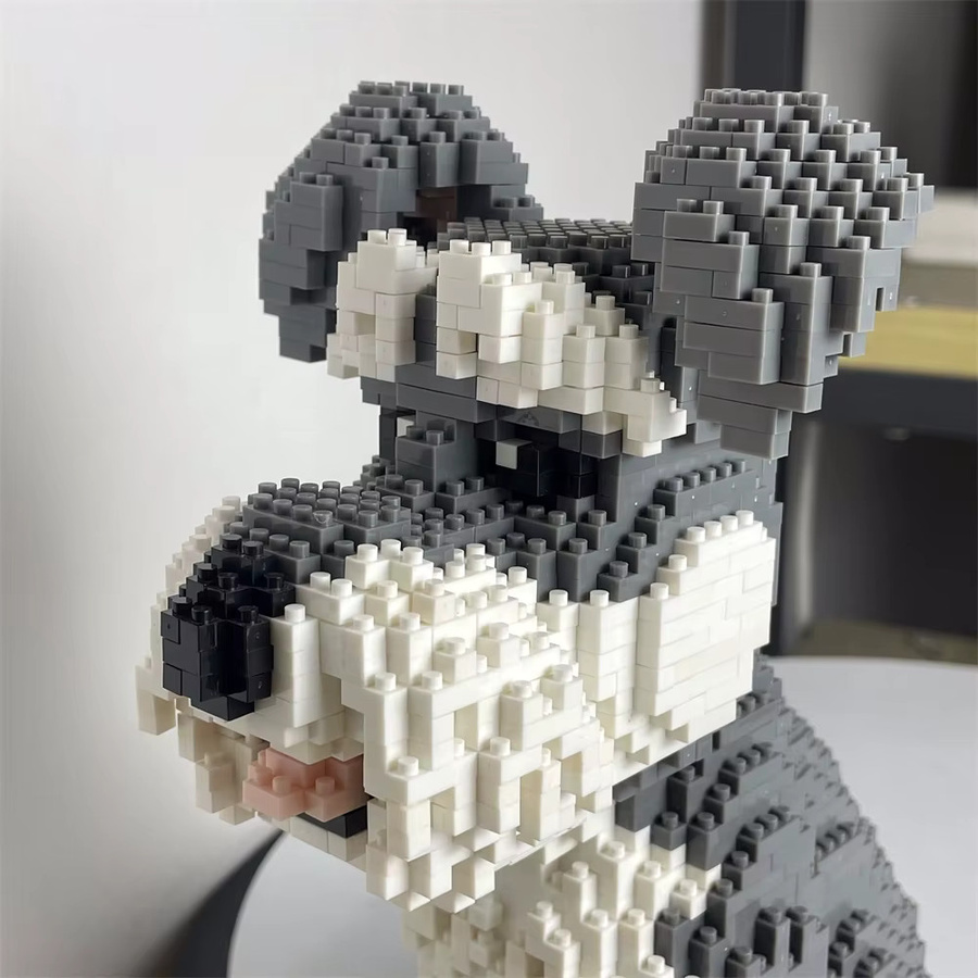 Knew Built Schnauzer Hundemodell, Micro Mini Bausteine Spielzeug - Bild 2