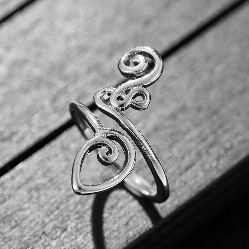 ZHIXUN Zehenring, Blumen, Silber, Damen, Vintage - Bild 3