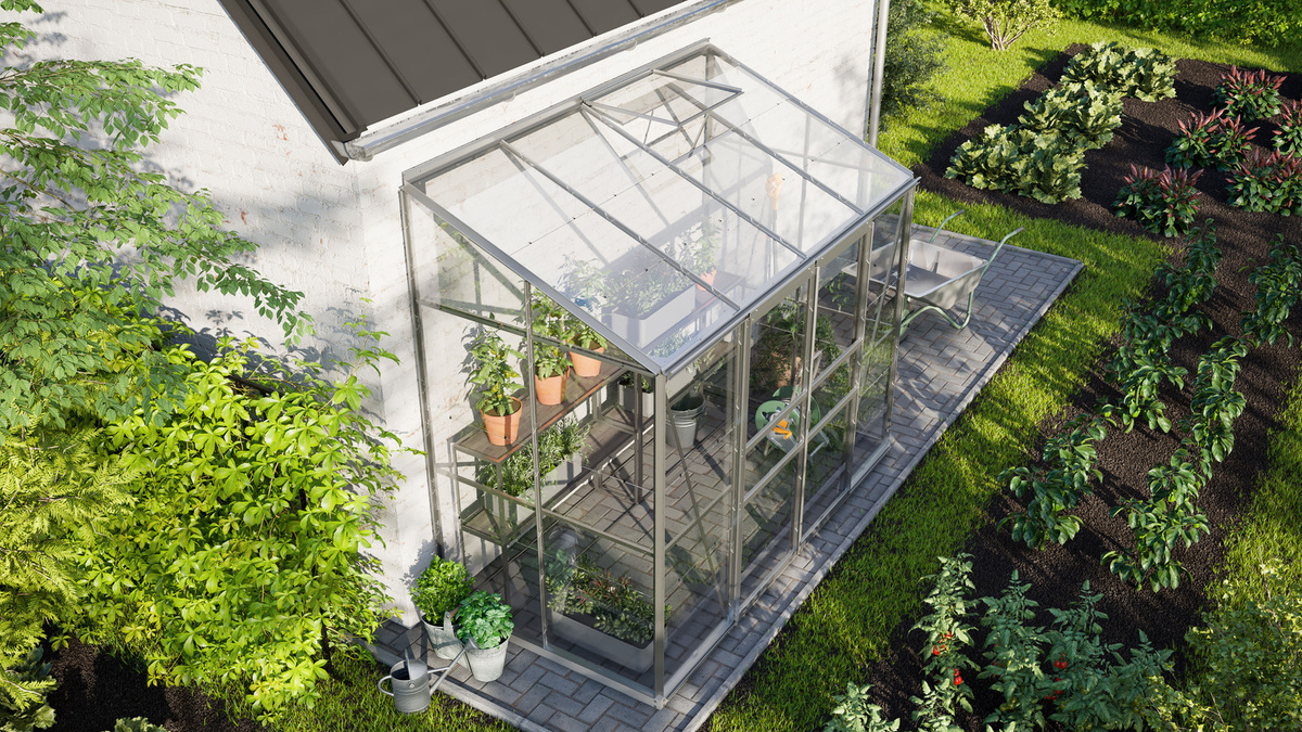 Vitavia Anlehn-Gewächshaus Ida 3300 aus Aluminium Eloxiert mit 3,3 m² und ESG-Sicherheitsglas - Bild 4