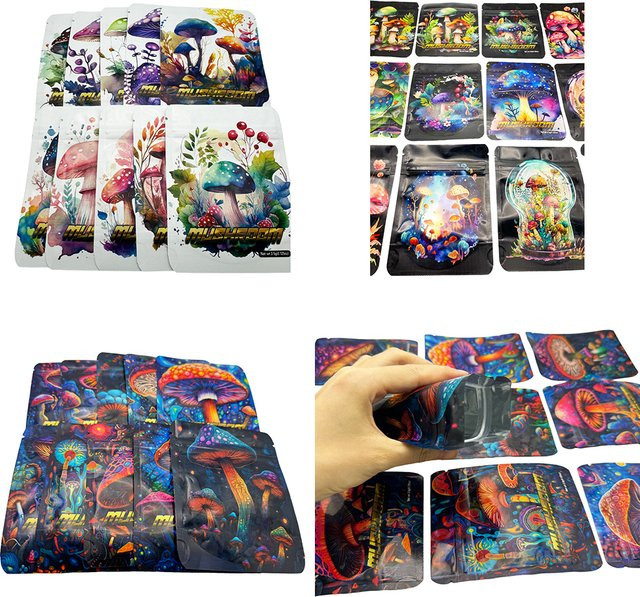 100 Stück Holographische Mylar-Beutel in Multicolour, Geruchsdichte Zip-Lock-Beutel aus Kunststoff für Lebensmittel, Snacks und Kräuter - Bild 1
