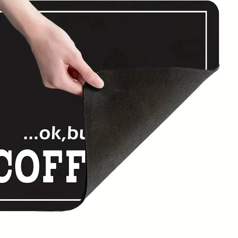 VIKAMA American Minimalist Kaffeemaschinen Unterlage, absorbierendes und schnell trocknendes Abflusspad für die Küchenarbeitsplatte, Schwarz, Breite: 30,0 cm, Tiefe: 30,0 cm - Bild 6
