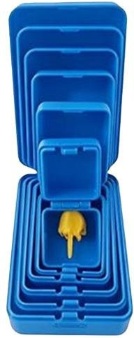 Chanyuejinming 6-lagige Matroschka-Geschenkboxen aus Kunststoff mit Mini-Mittelfinger Streich als lustiges Scherzgeschenk in Blau - Bild 1