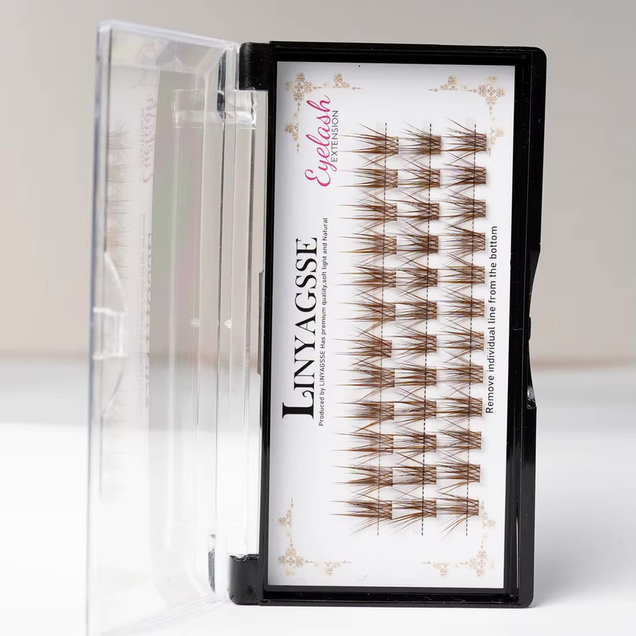 IGUIONSS L Curl Super Cluster Einzelwimpern, braun, Unisex - Bild 5