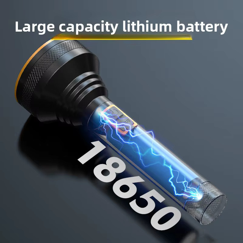 JIASHUAIXIN LED-Taschenlampe aus Aluminiumlegierung in Schwarz mit wiederaufladbarem Akku - Bild 4