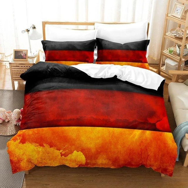 Bettwäscheset Deutschland Flagge mit Bettbezug und Kissenbezug von Binchi Outdoor Product in Multicolour, Material Mikrofaser Polyester, Breite: 173 cm, Tiefe: 218 cm - Bild 1