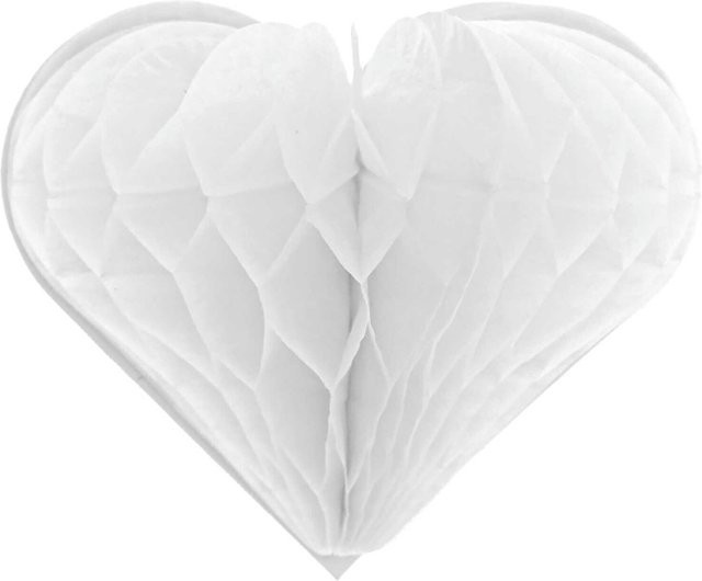 Rico Design Paper Poetry Wabenpapiersticker Herzen in Weiß, 1 Blatt - Bild 1